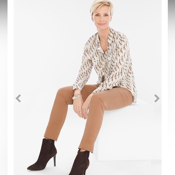 Chicos Whimsy Cheetah Blouse Shirt - Picture 3 of 16